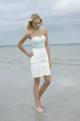 Konfirmationskjoler - Beach - 1301 med grnt chiffon blte.